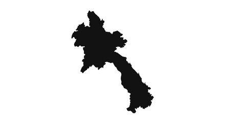 Obraz premium Laos Map Silhouette Vector
