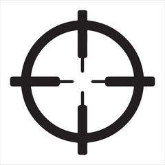 Black crosshairs symbol representing aiming and precision targeting