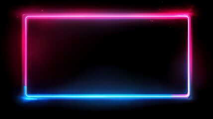 Abstract image of a neon futuristic tunnel illuminated by pink and blue light grids