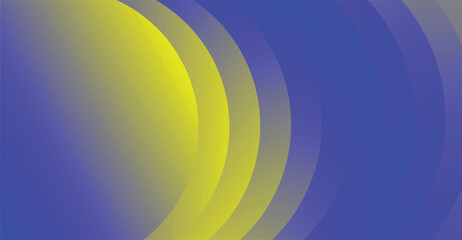 Abstract Gradient Design: Interlocking Yellow and Blue Arcs.
