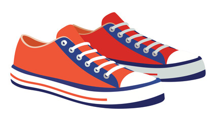 Sport shoes isolated on white background showing a pair of casual sneakers for running and walking