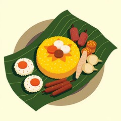 vector illustration Indonesian tradisional food