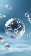 Molecular interaction simulation laboratory digital art scientific environment 3d visualization chemistry concept