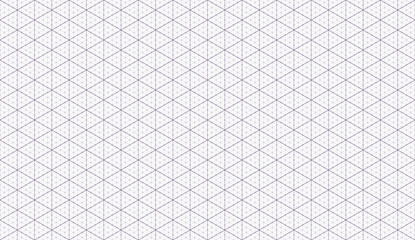 Isometric Triangle Grid Paper. Vector Background Template for Blueprints, Architectural Plans and Technical Graphics. Rulers, Guides and Precise Marking