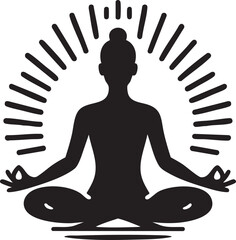 Woman in tree pose yoga silhouette isolated on transparent background