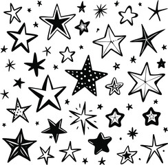 Fototapeta premium Golden vector star icons pattern for Christmas holiday celebration design