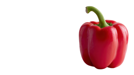 Red bell pepper, fresh and vibrant, isolated on a white background.