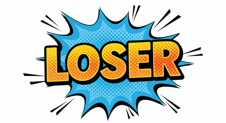 Loser Vector Burst Expressive Comic Book Style Word Graphic for Editorial or Creative Projects