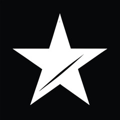 Fototapeta premium Bright silver star icon on black background, a shiny Christmas decoration or award symbol