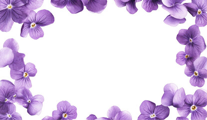 Purple Flower Frame, Floral Border, Botanical Design