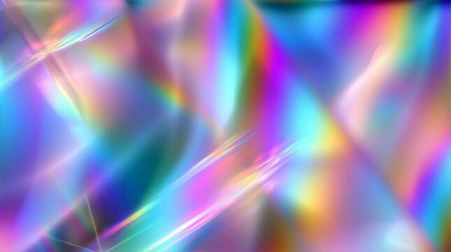 Rainbow prismatic fractals. Colorful light in slow motion
