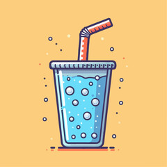 illustration of a soda drink in a glass