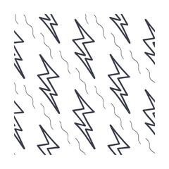 Dark gray lightning bolt wavy line pattern repeated on a graphic design vector