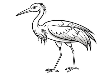 coloring page line art the stork black vector