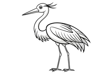 coloring page line art the stork black vector