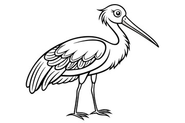 coloring page line art the stork black vector