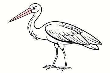 coloring page line art the stork black vector