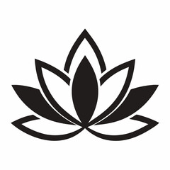 Elegant Lotus Flower Illustration Black and White Minimalist Design