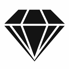 Elegant Black Diamond Icon A Versatile Graphic Design Element for Luxury Branding and Premium Projects
