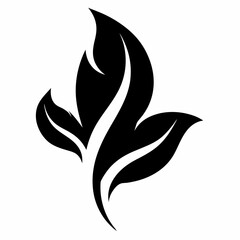 Elegant Black Leaf Silhouette Vector Graphic Design Element for Nature, Eco, and Organic Branding