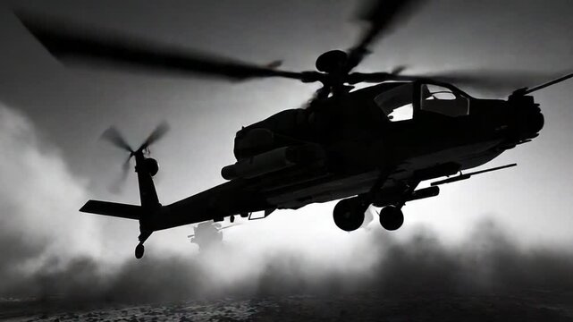 Apache Helicopter Attack Silhouette