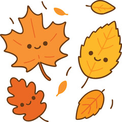 Autumn leaves vector illustration with colorful fall foliage design