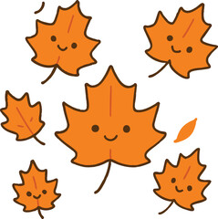 Autumn Leaves Vector Background Illustration Design