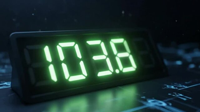 A digital display shows the number 10000 in bright blue led lights
