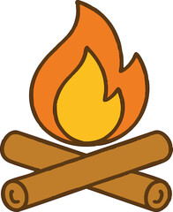 Burning Match Fire Safety Icon Illustration