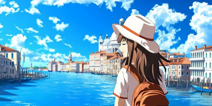 Anime woman visits Sydney Australia