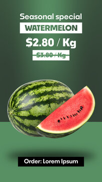 Market Sale Discount Promo Template | Vertical Food Product Promotion Animation for Social Media Stories