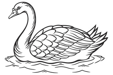 coloring page line art the goose black vector