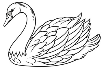 coloring page line art the goose black vector