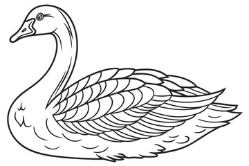 coloring page line art the goose black vector