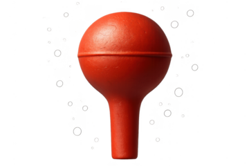 Red rubber bulb syringe isolated on a transparent background, medicine tool