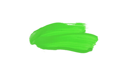 Green watercolor paint brush stroke isolated on transparent background. art and watercolor painting concept.