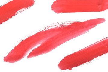 Red watercolor paint brush stroke isolated on transparent background. art and watercolor painting concept.