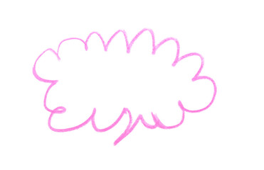 Hand drawn empty speech bubble shape color pencil on transparent background for design in your work business concept.
