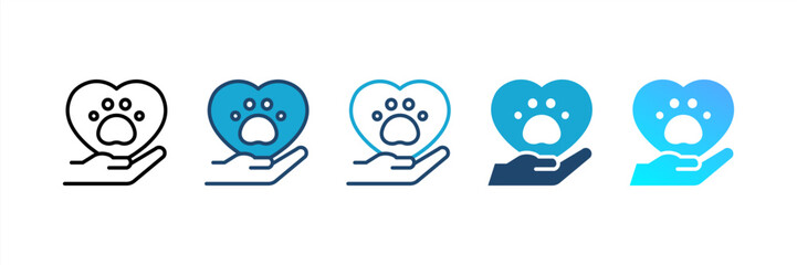 Pet Care icon set multiple style collection