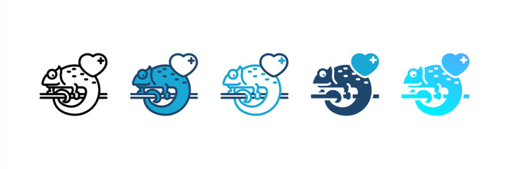 Exotic Pets icon set multiple style collection