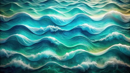 Obraz premium Serene Ocean Waves A Captivating Display of Turquoise and Teal Hues with White-Capped Crest, Evoking a Sense of Calm and Wonder