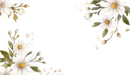 White Floral Corner Frame