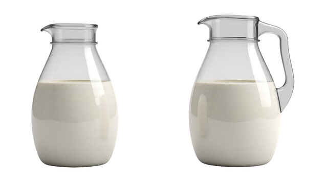 Plastic Milk Jug with Handle and Blank Label Isolated on White