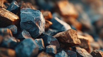 Fototapeta premium Industrial Raw Stones and Ores Close-Up