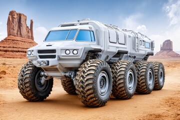 Obraz premium Futuristic All-Terrain Exploration Vehicle