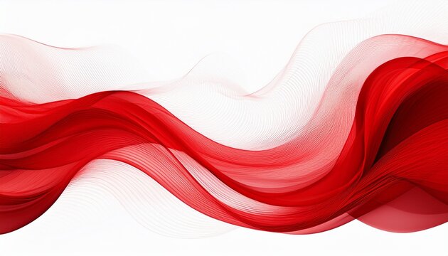 abstract red wave isolated on white background for modern design and flowing concepts