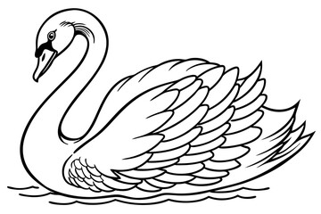 Obraz premium coloring page line art the swan black vector