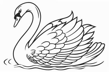 Obraz premium coloring page line art the swan black vector