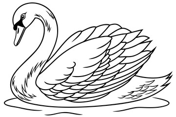 Obraz premium coloring page line art the swan black vector
