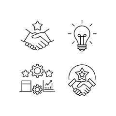 Fototapeta premium Modern Employer Branding vector Icons Set 